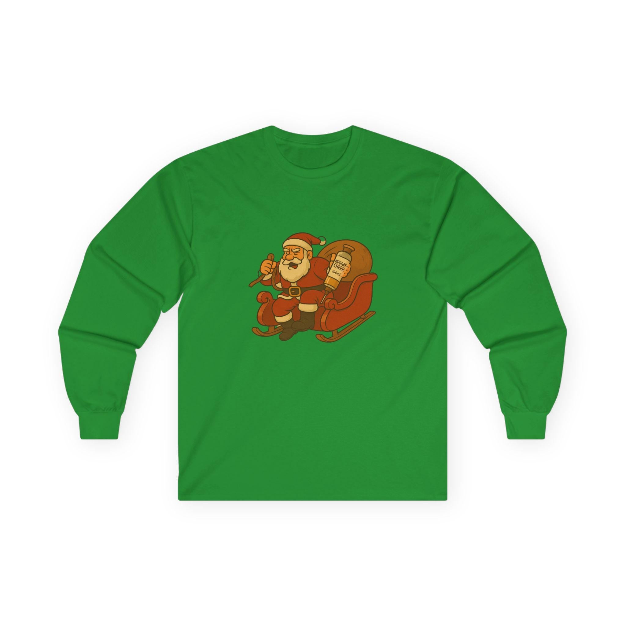 100 mL Holiday Cheer Long Sleeve Tee | Retro Christmas Illustration