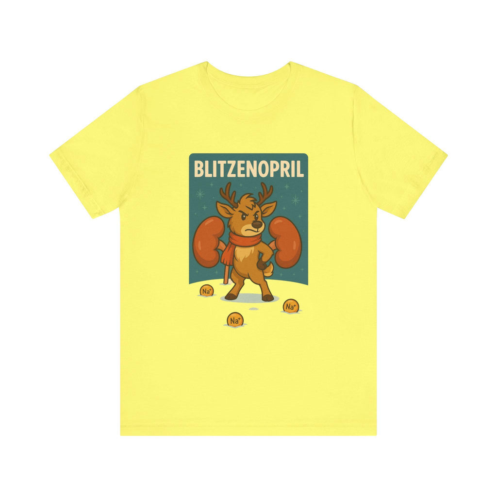 Blitzenopril Protecting Kidneys T-Shirt | Funny Holiday Cartoon Tee