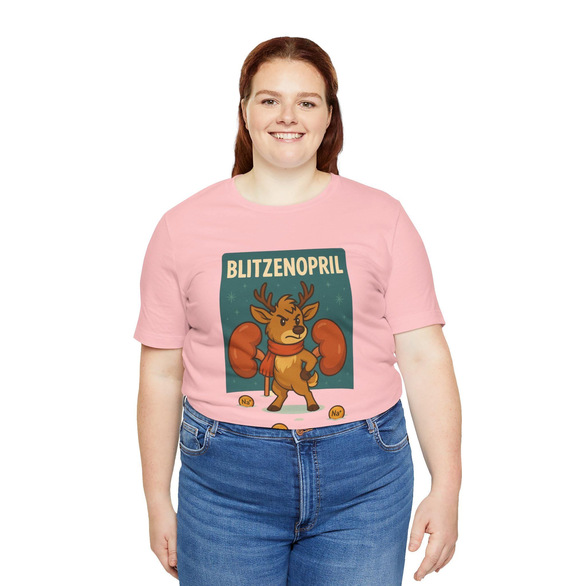 Blitzenopril Protecting Kidneys T-Shirt | Funny Holiday Cartoon Tee