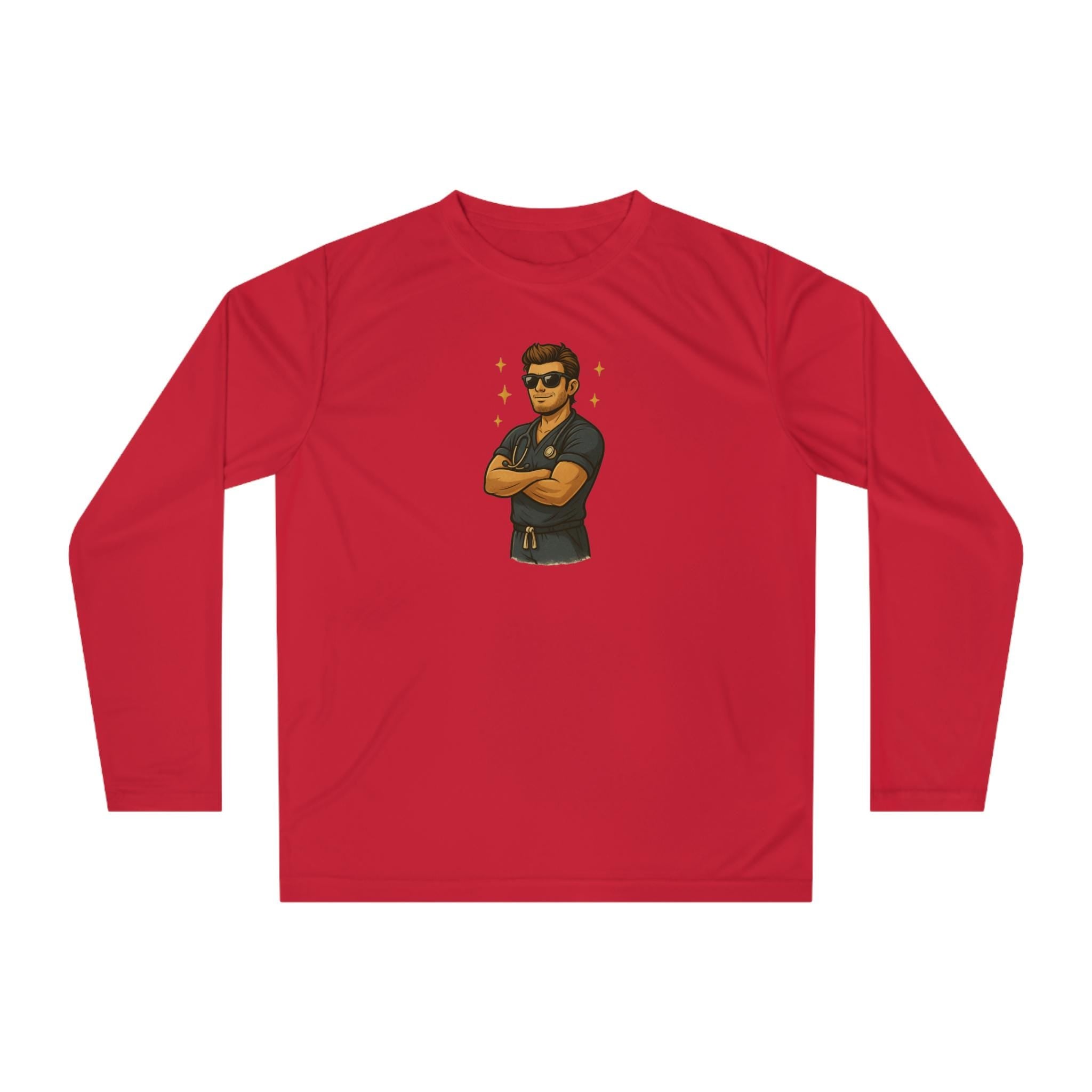 Male Nurse Long Sleeve Shirt | Cartoon Nurse Arms Crossed