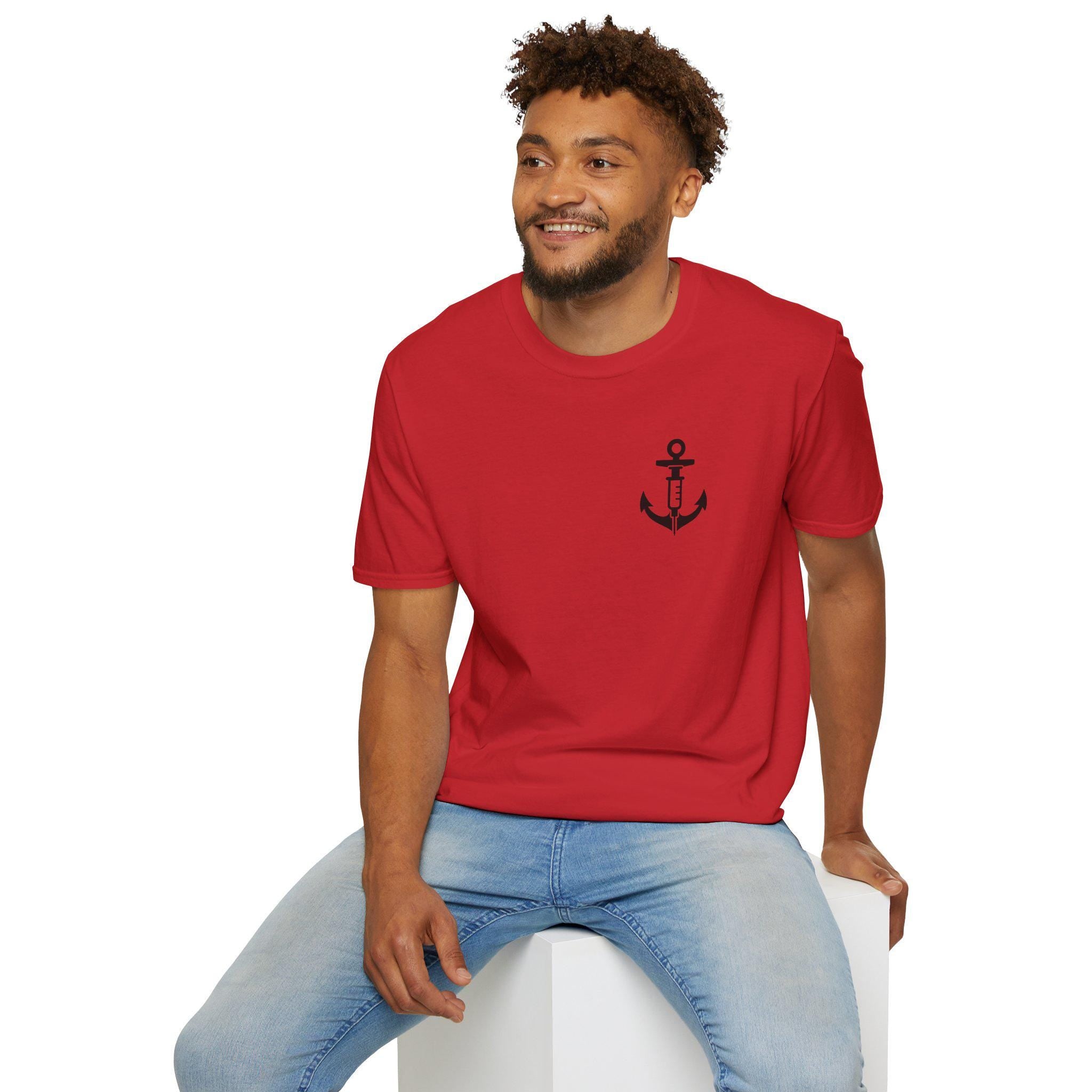 Nautical Anchor Nurse T-Shirt | Minimal Beach Tee
