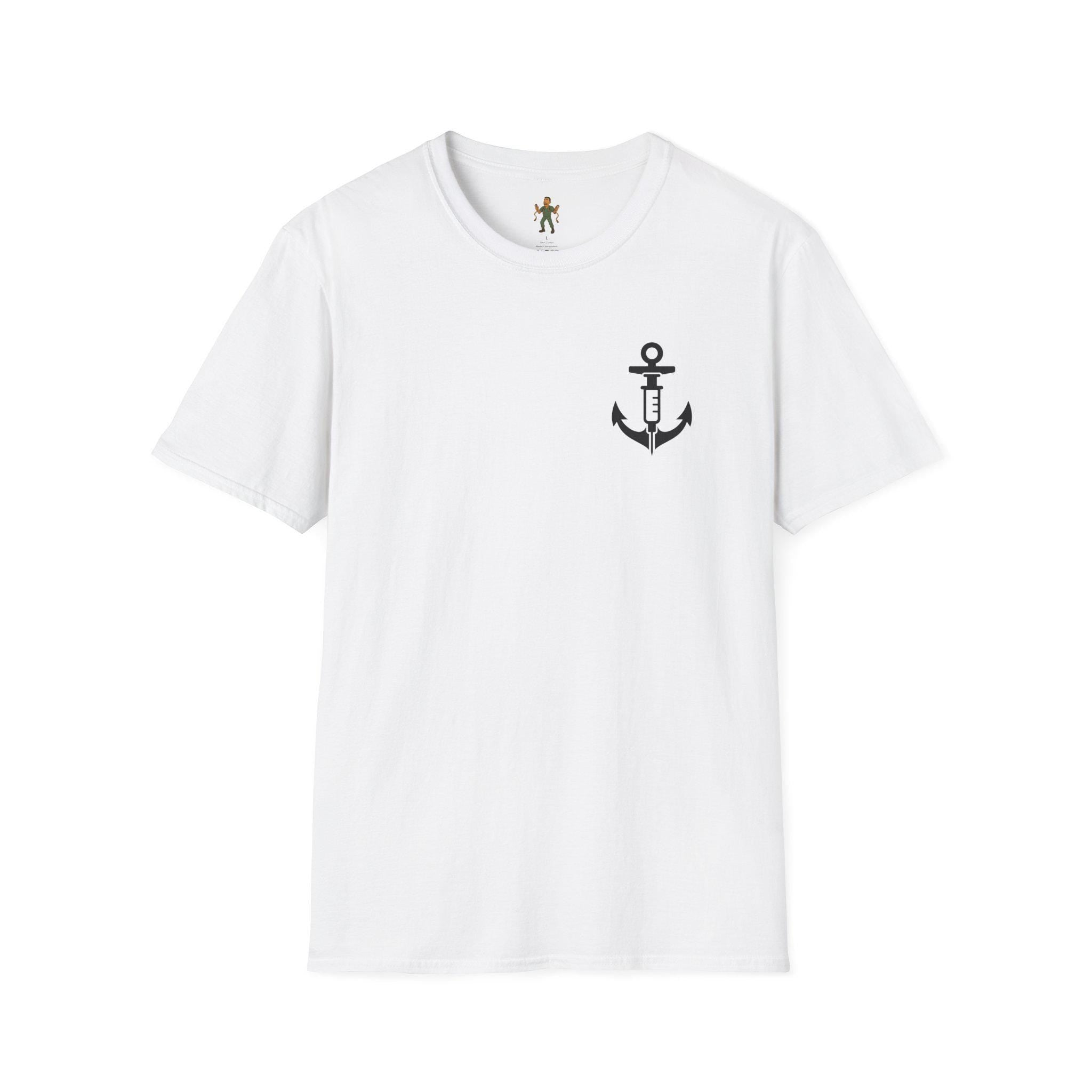 Nautical Anchor Nurse T-Shirt | Minimal Beach Tee