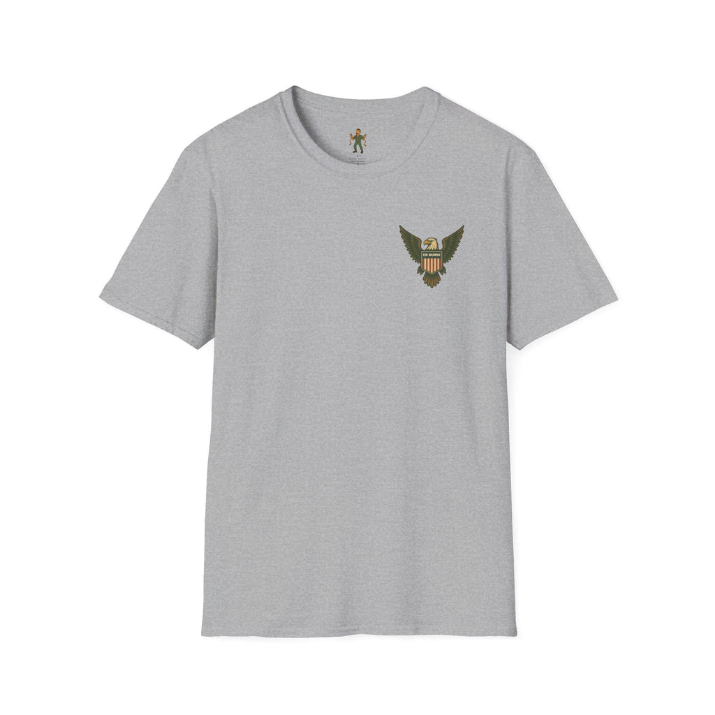 Military Eagle Chest Emblem T-Shirt | Patriotic Camouflage Badge