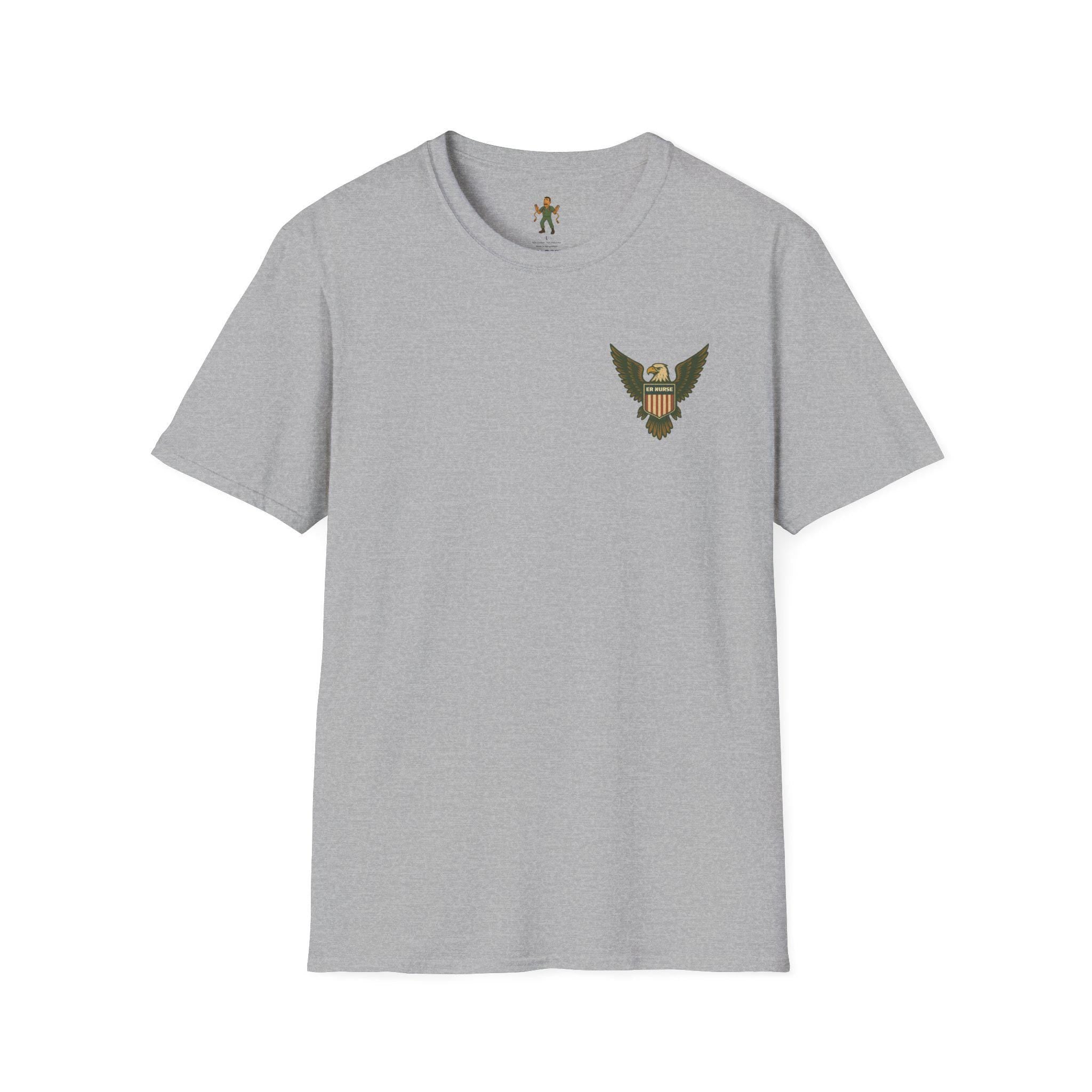 Military Eagle Chest Emblem T-Shirt | Patriotic Camouflage Badge