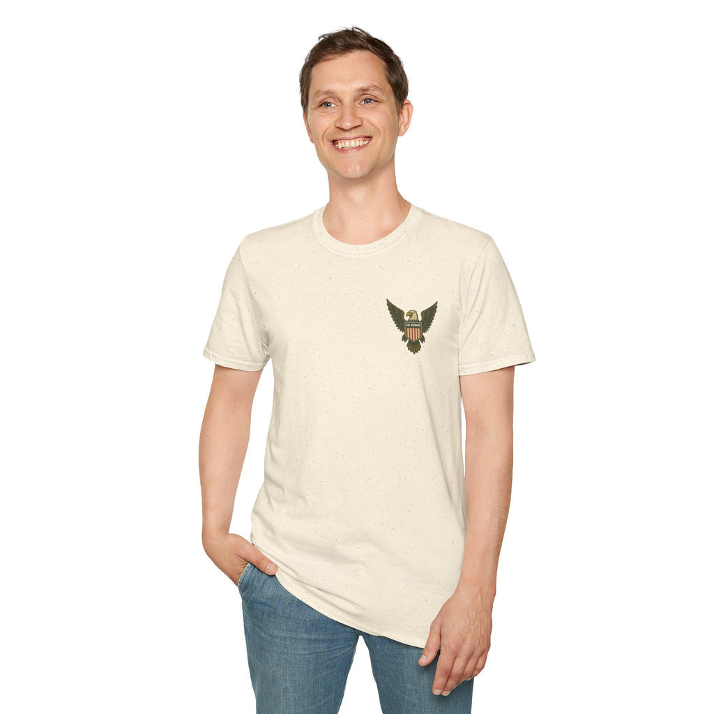 Military Eagle Chest Emblem T-Shirt | Patriotic Camouflage Badge