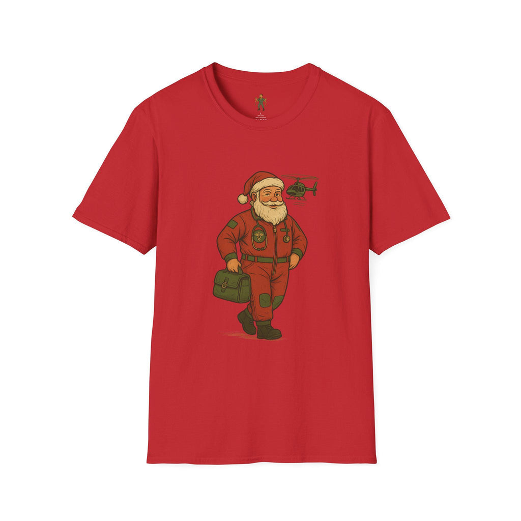 Santa Flight Nurse T-Shirt | Retro Medical Santa Tee