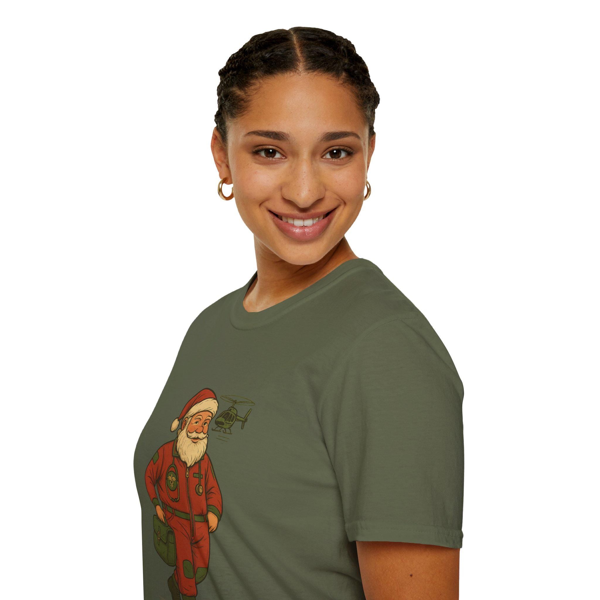 Santa Flight Nurse T-Shirt | Retro Medical Santa Tee