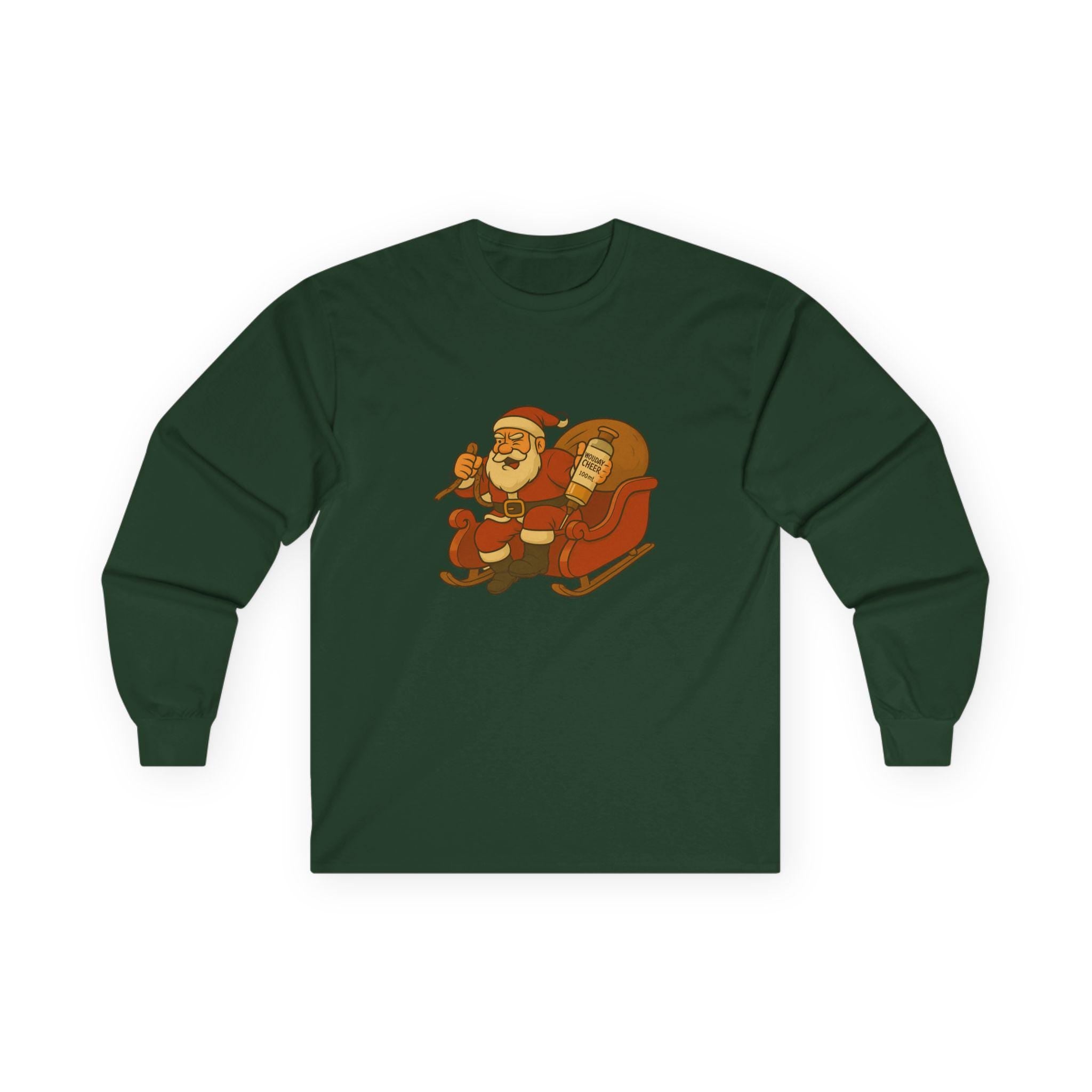 100 mL Holiday Cheer Long Sleeve Tee | Retro Christmas Illustration