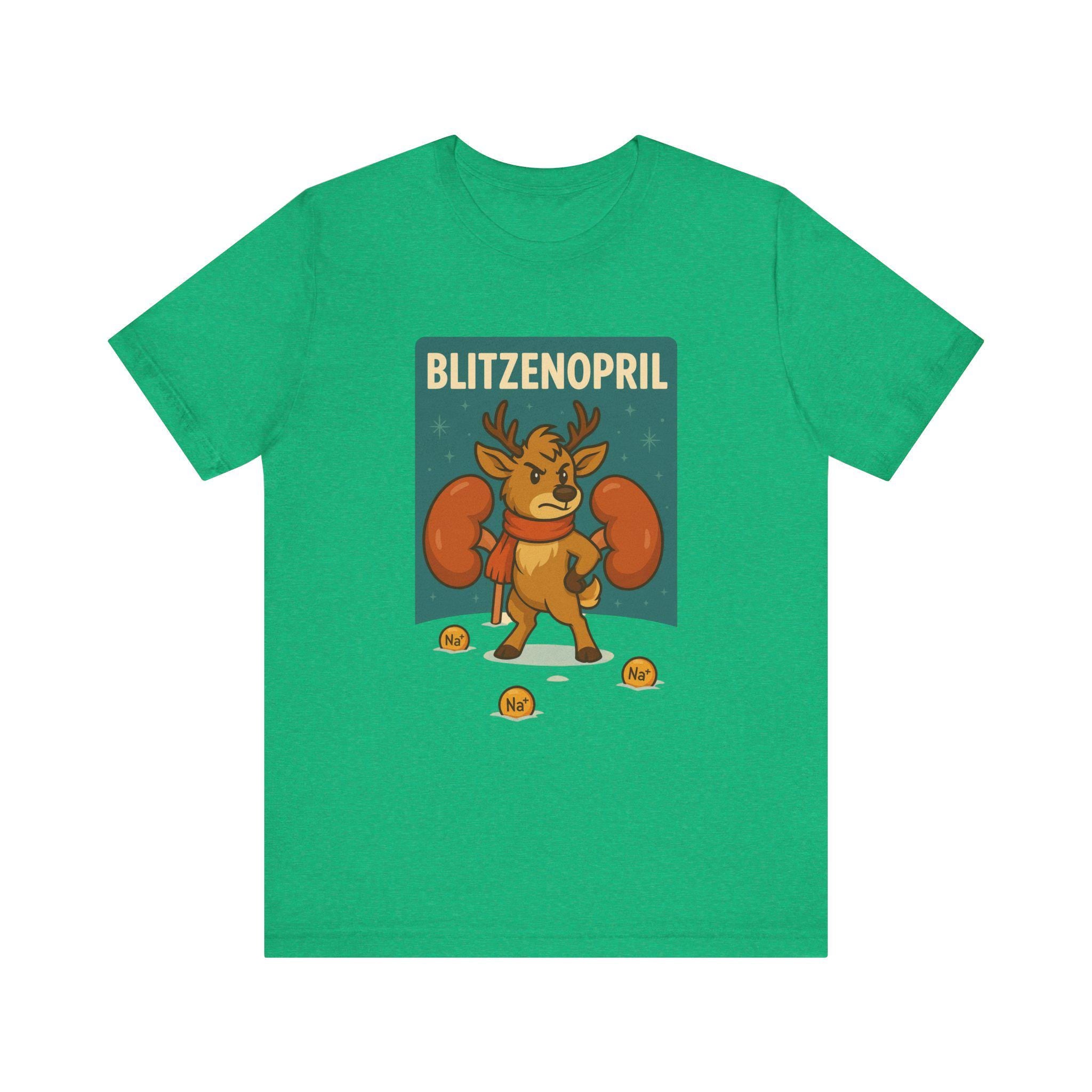 Blitzenopril Protecting Kidneys T-Shirt | Funny Holiday Cartoon Tee