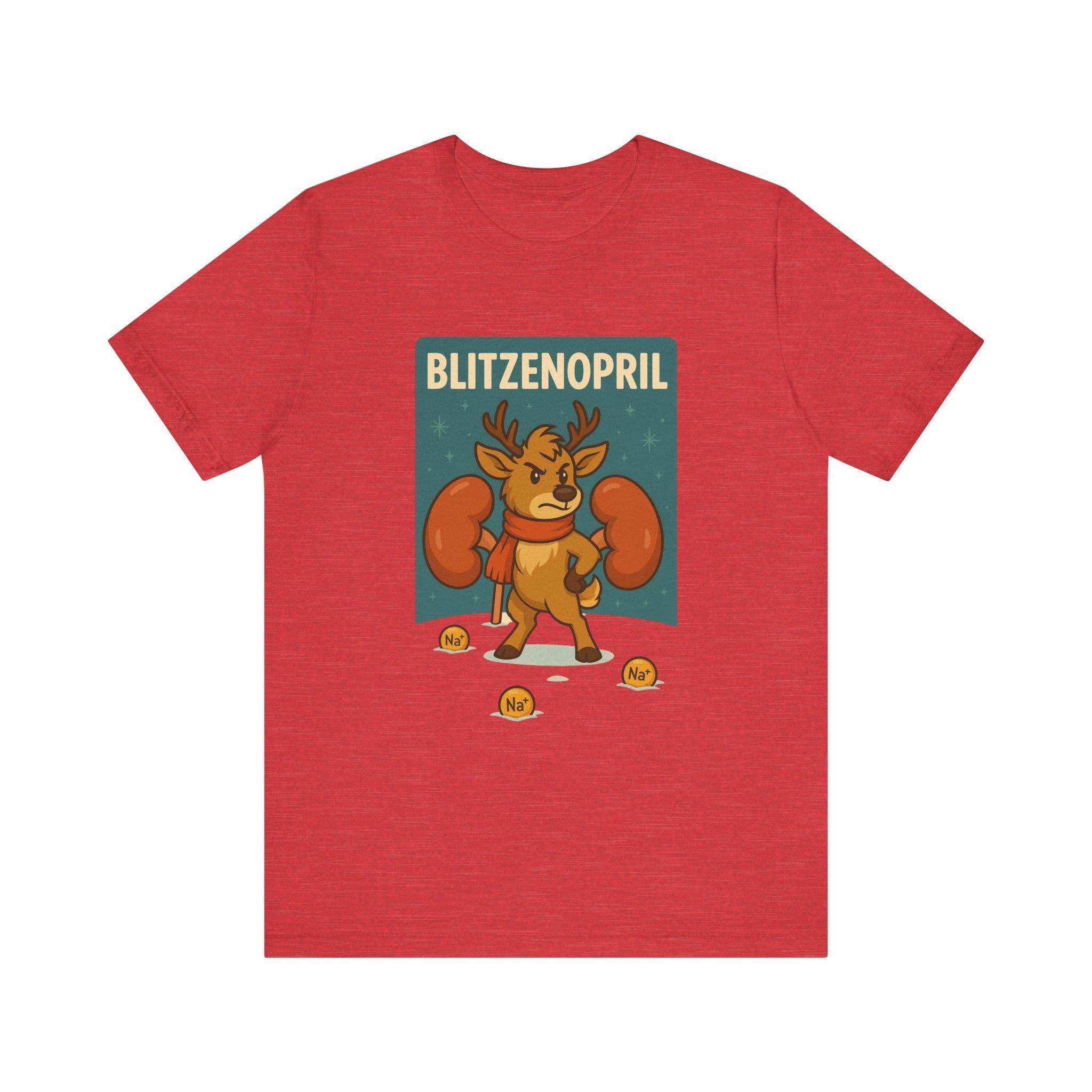 Blitzenopril Protecting Kidneys T-Shirt | Funny Holiday Cartoon Tee