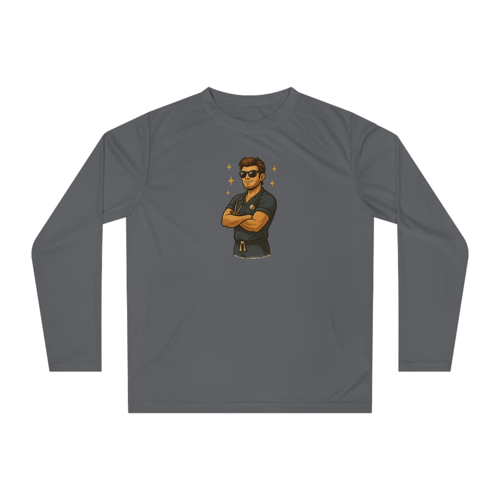 Male Nurse Long Sleeve Shirt | Cartoon Nurse Arms Crossed