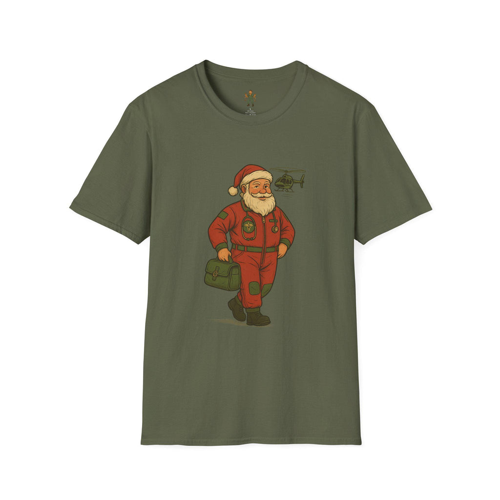 Santa Flight Nurse T-Shirt | Retro Medical Santa Tee