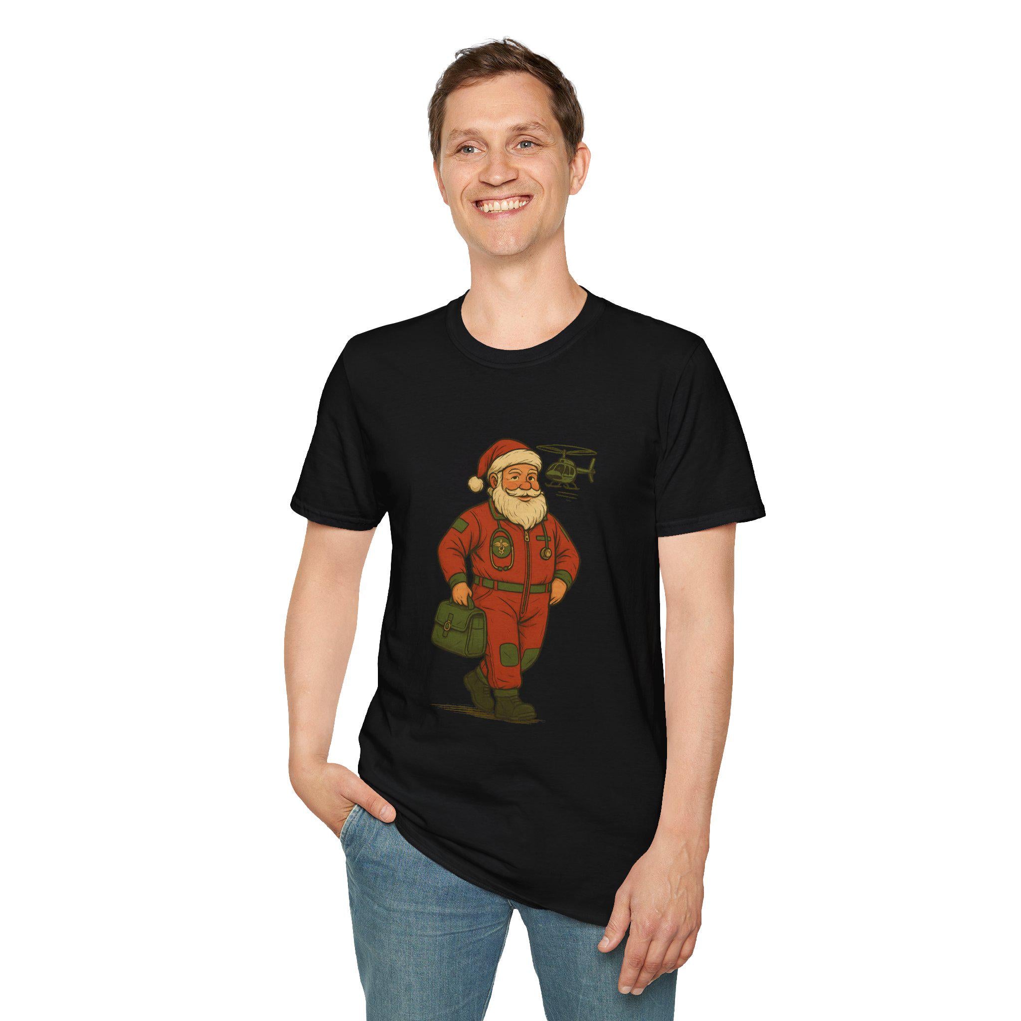 Santa Flight Nurse T-Shirt | Retro Medical Santa Tee