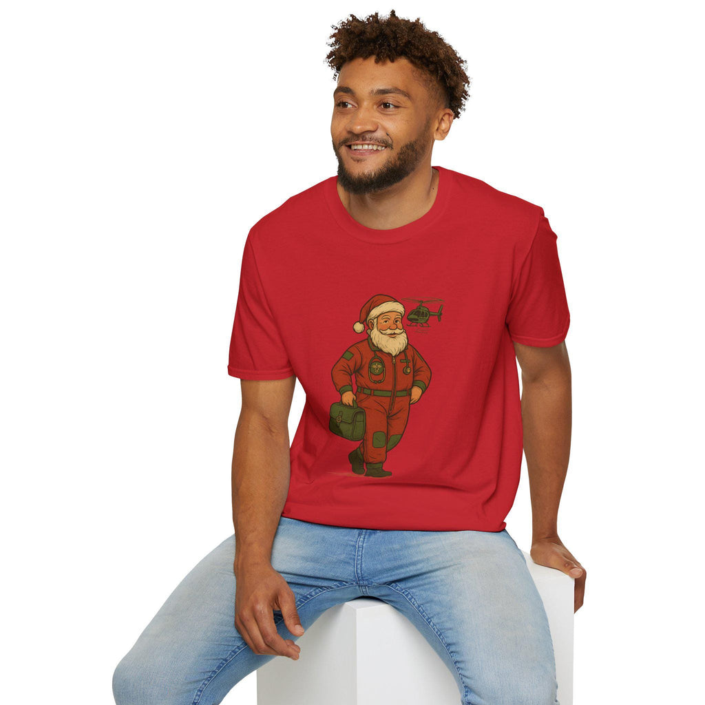 Santa Flight Nurse T-Shirt | Retro Medical Santa Tee
